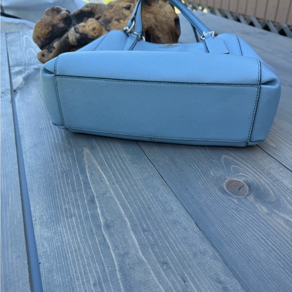 Coach Light Blue Leather Tote - Picture 4 of 10